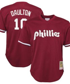 Darren Daulton Philadelphia Phillies Youth Cooperstown Collection?Mesh Batting Practice Jersey - Burgundy