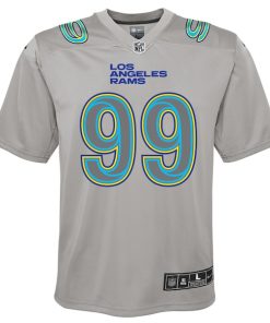 Alternative view of Aaron Donald Los Angeles Rams Nike Youth Atmosphere Game Jersey - Gray