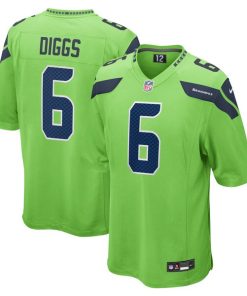 Quandre Diggs Seattle Seahawks Nike  Game Jersey - Neon Green/Navy
