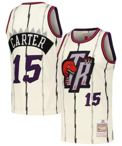 Vince Carter Toronto Raptors Chainstitch Swingman Jersey - Cream
