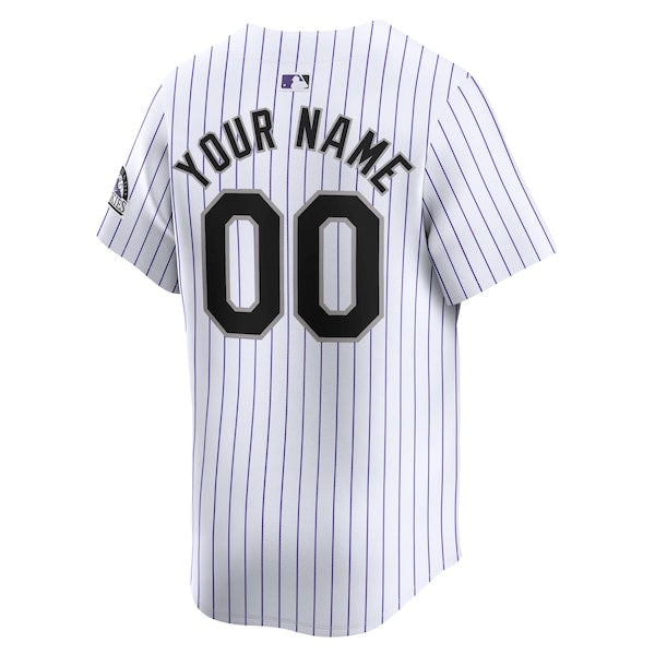 Colorado Rockies Nike Youth Home Limited Custom Jersey - White - Image 3