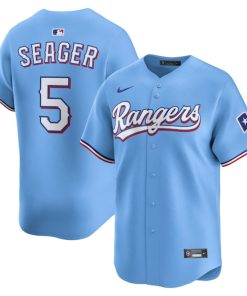Alternative view of Corey Seager Texas Rangers Nike Alternate Limited Player Jersey - Light Blue/Royal