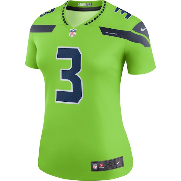 Russell Wilson Seattle Seahawks Nike Women's Color Rush Legend Jersey - Neon Green - Image 2