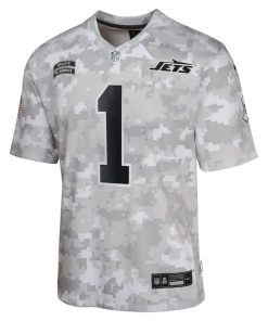 Alternative view of Sauce Gardner New York Jets Nike Youth 2024 Salute to Service Game Jersey - Arctic Camo