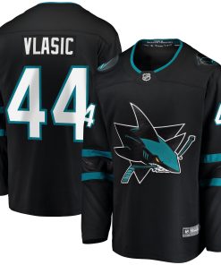 Alternative view of Marc-Edouard Vlasic San Jose Sharks   Premier Breakaway Player Jersey - Teal/Black