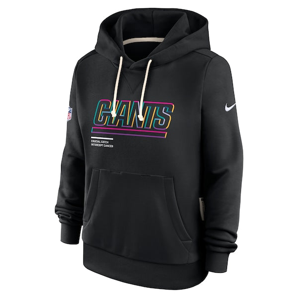 New York Giants Nike Women's 2025 NFL Crucial Catch Sideline Standard Issue Dri-FIT Hoodie - Black - Image 2