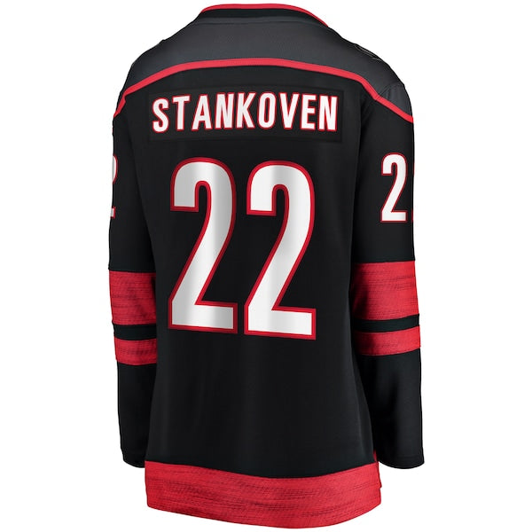 Logan Stankoven Carolina Hurricanes Women's Home Breakaway Player Jersey - Black - Image 4