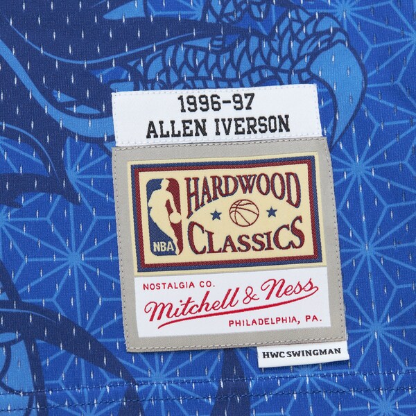 Allen Iverson Philadelphia 76ers 1996/97 Hardwood Classics Asian Heritage 6.0 Swingman Throwback Player Jersey - Royal - Image 7