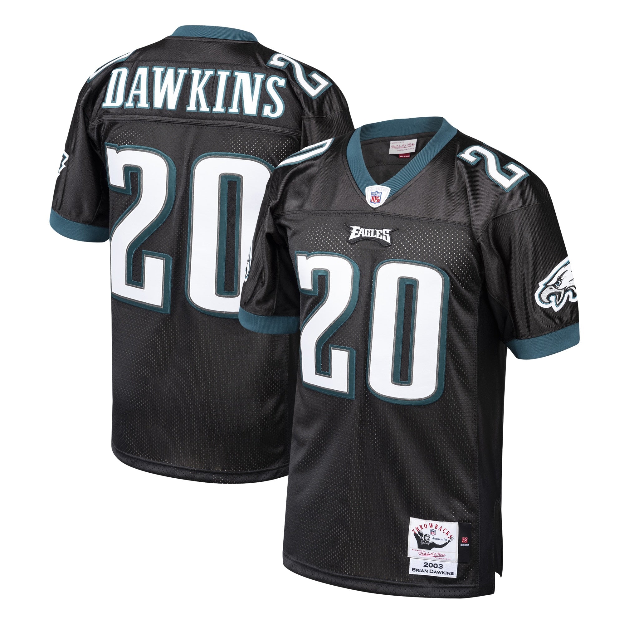 Brian Dawkins Philadelphia Eagles 2004 Authentic Throwback Retired Player Jersey - White/Black - Image 6
