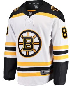 Alternative view of David Pastrnak Boston Bruins  Away Premier Breakaway Player Jersey - White