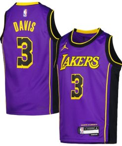 Anthony Davis Los Angeles Lakers Jordan Brand Youth Swingman Jersey - Statement Edition - Purple