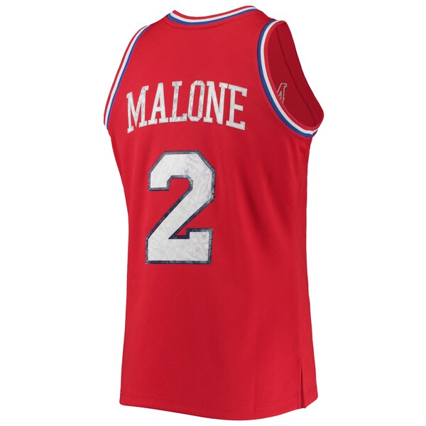 Moses Malone Philadelphia 76ers 1982/83 Hardwood Classics NBA 75th Anniversary Diamond Swingman Jersey - Red - Image 4