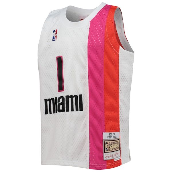 Chris Bosh Miami Heat Youth 2011/12 Hardwood Classics Swingman Jersey - White - Image 2