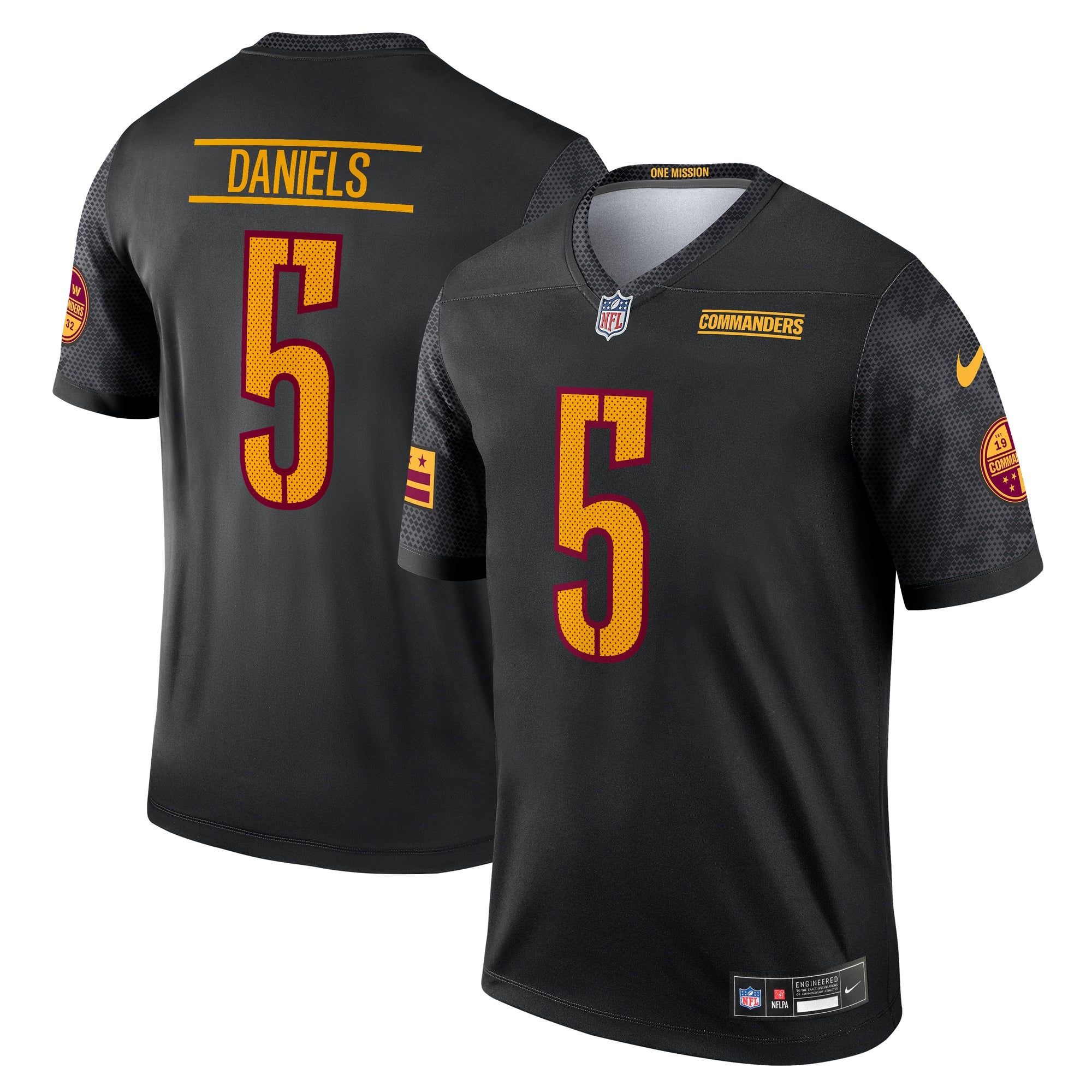 Jayden Daniels Washington Commanders Nike Team Legend Player Performance Top - Burgundy/Black - Image 6