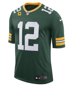 Alternative view of Aaron Rodgers Green Bay Packers Nike Captain Vapor Limited Jersey - Green