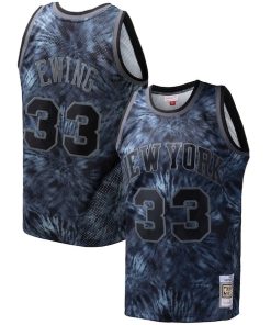 Patrick Ewing New York Knicks Hardwood Classics 1991/92 Tie-Dye Swingman Jersey - Black