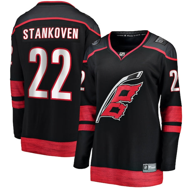 Logan Stankoven Carolina Hurricanes Women's Home Breakaway Player Jersey - Black