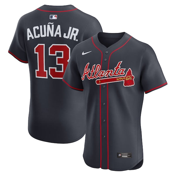 Ronald Acu?a Jr. Atlanta Braves Nike Alternate Elite Jersey - Navy/White/Red