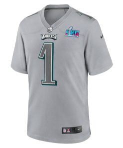 Alternative view of Jalen Hurts Philadelphia Eagles Nike Youth Super Bowl LVII Patch Atmosphere Fashion Game Jersey - Gray