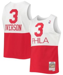 Alternative view of Allen Iverson Philadelphia 76ers 2003/2004 Hardwood Classics Swingman Jersey - White/Red