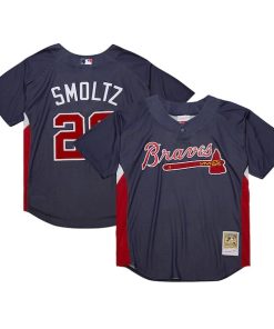 John Smoltz Atlanta Braves Cooperstown Collection Mesh Batting Practice Jersey - Navy