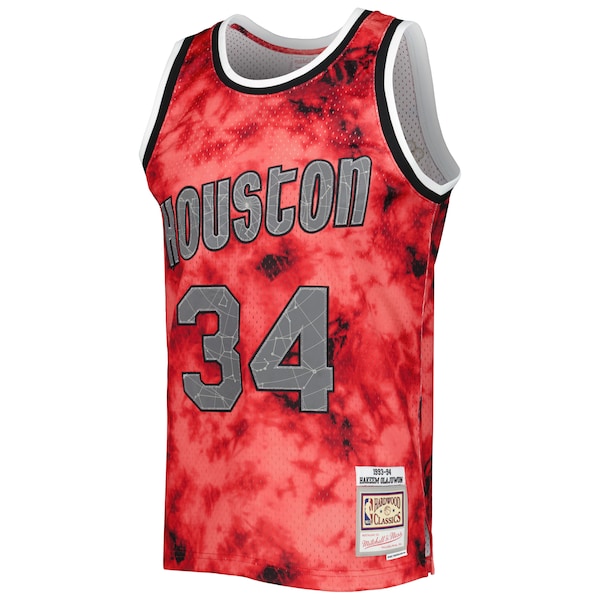 Hakeem Olajuwon Houston Rockets 1993/94 Galaxy Swingman Jersey - Red - Image 2