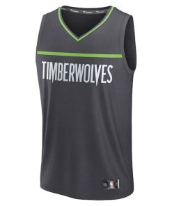 Alternative view of Minnesota Timberwolves  Fastbreak Custom Jersey - Statement Edition - Anthracite