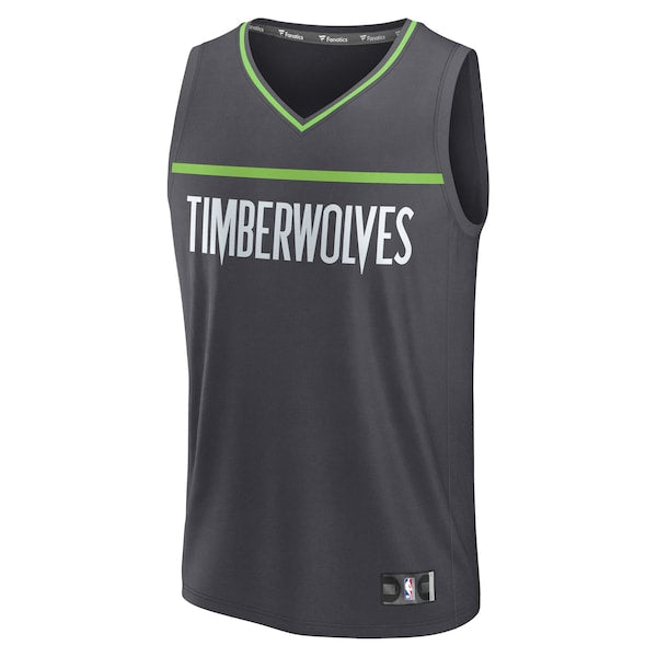 Minnesota Timberwolves Fastbreak Custom Jersey - Statement Edition - Anthracite - Image 2