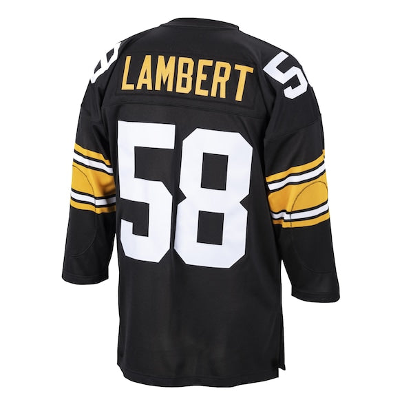 Jack Lambert Pittsburgh Steelers 1975 Authentic Throwback Retired Player Jersey - Black - Image 3