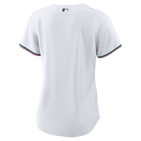 Miami Marlins Nike Women's Home Blank Replica Jersey - White - Image 3