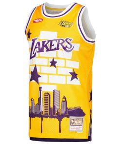Alternative view of Los Angeles Lakers x Tats Cru Hardwood Classics Fashion Jersey - Gold