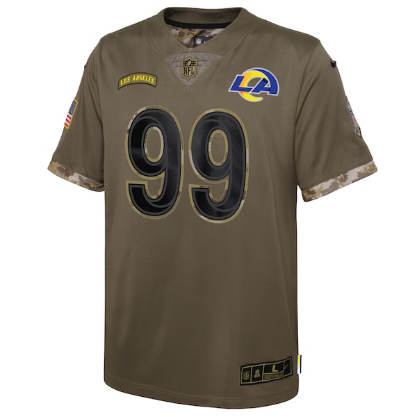 Aaron Donald Los Angeles Rams Nike Youth 2022 Salute To Service Player Limited Jersey - Olive - Image 2