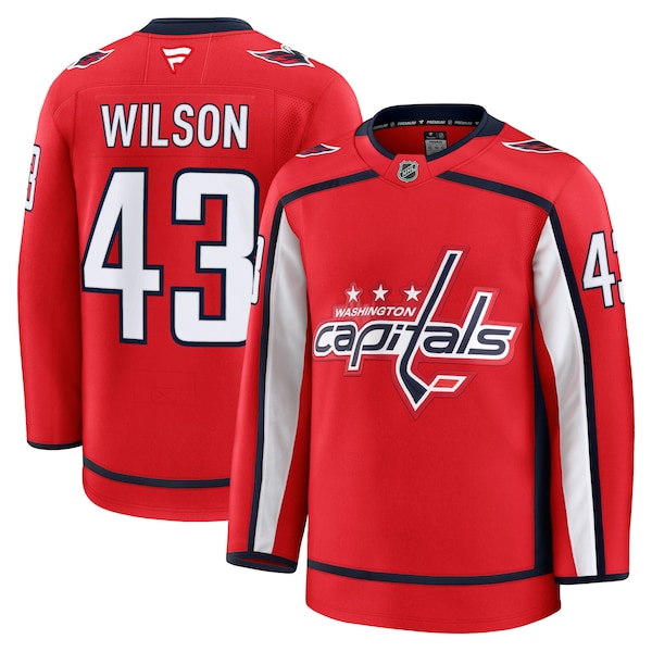 Tom Wilson Washington Capitals Home Premium Jersey - Red/Black - Image 2