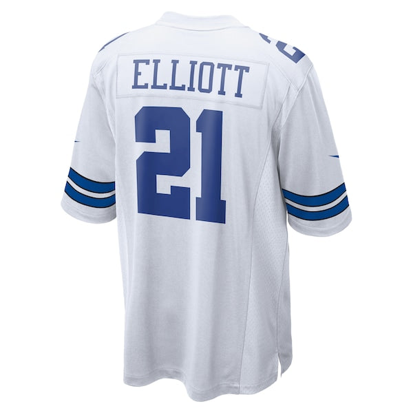 Ezekiel Elliott Dallas Cowboys Nike Team Game Jersey - White/Navy - Image 4