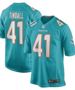 Channing Tindall Miami Dolphins Nike Game Player Jersey - Aqua