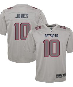 Mac Jones New England Patriots Nike Youth Atmosphere Fashion Game Jersey - Gray