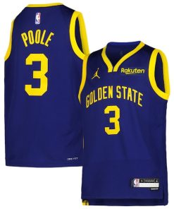 Jordan Poole Golden State Warriors Youth 2022/23 Swingman Jersey - Navy - Statement Edition
