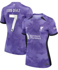 Luis Diaz Liverpool Nike Women's 2023/24 Third Stadium Replica Player Jersey - Purple