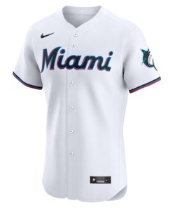 Alternative view of Miami Marlins Nike Home Elite Custom Jersey - White