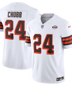 Nick Chubb Cleveland Browns Nike Vapor F.U.S.E. Limited Jersey - White