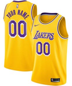 Los Angeles Lakers Nike Custom Swingman Jersey Gold - Icon Edition