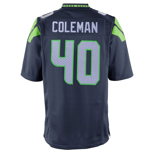 Derrick Coleman Seattle Seahawks Youth Nike Team Color Game Jersey - College Navy - Image 3