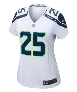Alternative view of Richard Sherman Seattle Seahawks Nike Women's Game Jersey - White