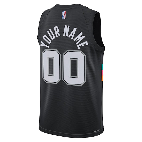 San Antonio Spurs Nike Unisex 2025/26 City Edition Swingman Custom Jersey - Black - Image 5