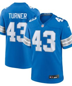James Turner Detroit Lions Nike Game Jersey -  Blue