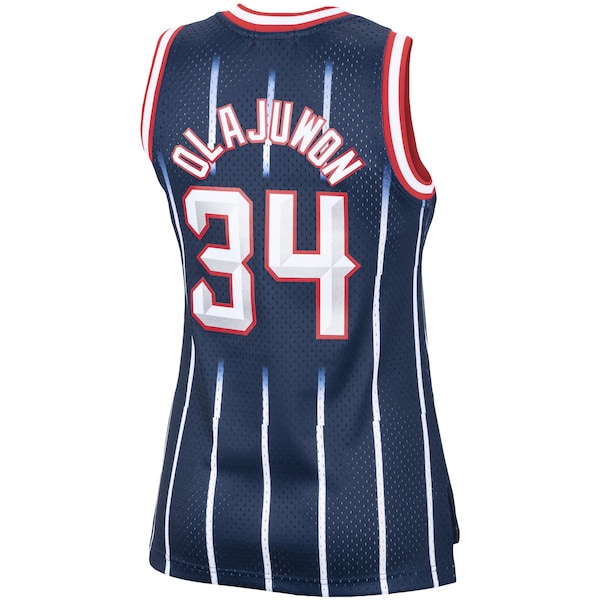 Hakeem Olajuwon Houston Rockets Women's Hardwood Classics Swingman Jersey - Navy/Red - Image 4