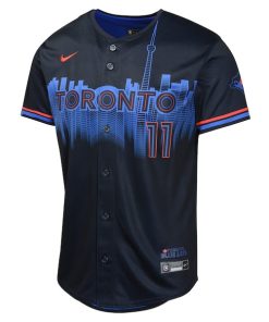 Alternative view of Bo Bichette Toronto Blue Jays Nike Youth 2024 City Connect Limited Player Jersey - Navy