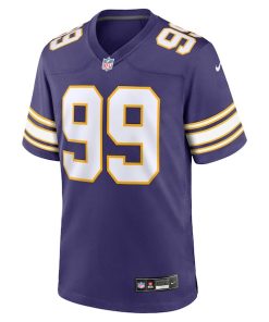 Alternative view of Danielle Hunter Minnesota Vikings Nike Classic Player Game Jersey - Purple