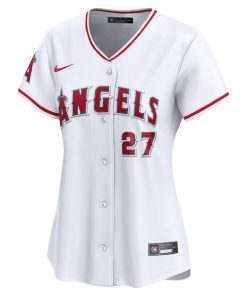 Alternative view of Mike Trout Los Angeles Angels Nike Women's Home Limited Player Jersey - White