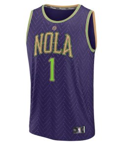 Alternative view of Zion Williamson New Orleans Pelicans  2024/25 Fast Break Player Jersey - City Edition - Purple